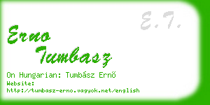 erno tumbasz business card